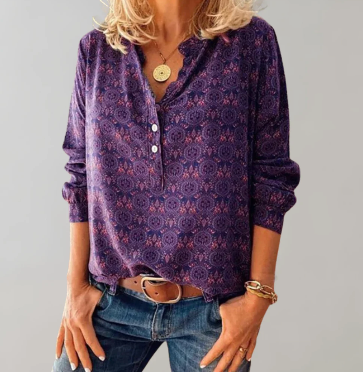 Blouse Femme Imprimé Vintage Chic