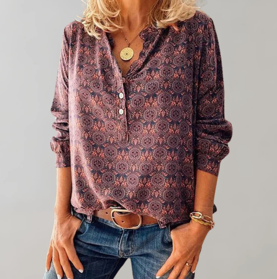 Blouse Femme Imprimé Vintage Chic