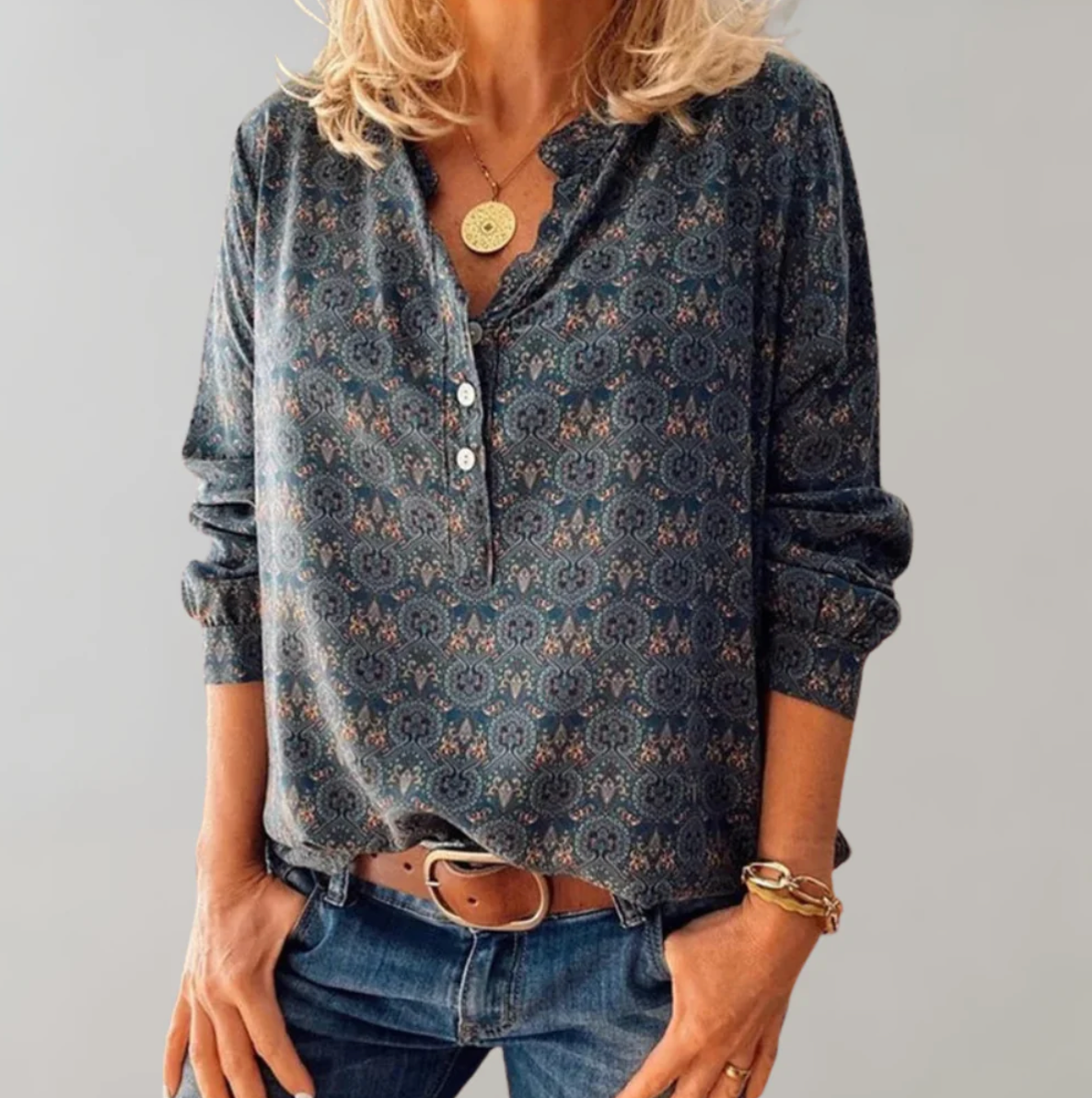 Blouse Femme Imprimé Vintage Chic