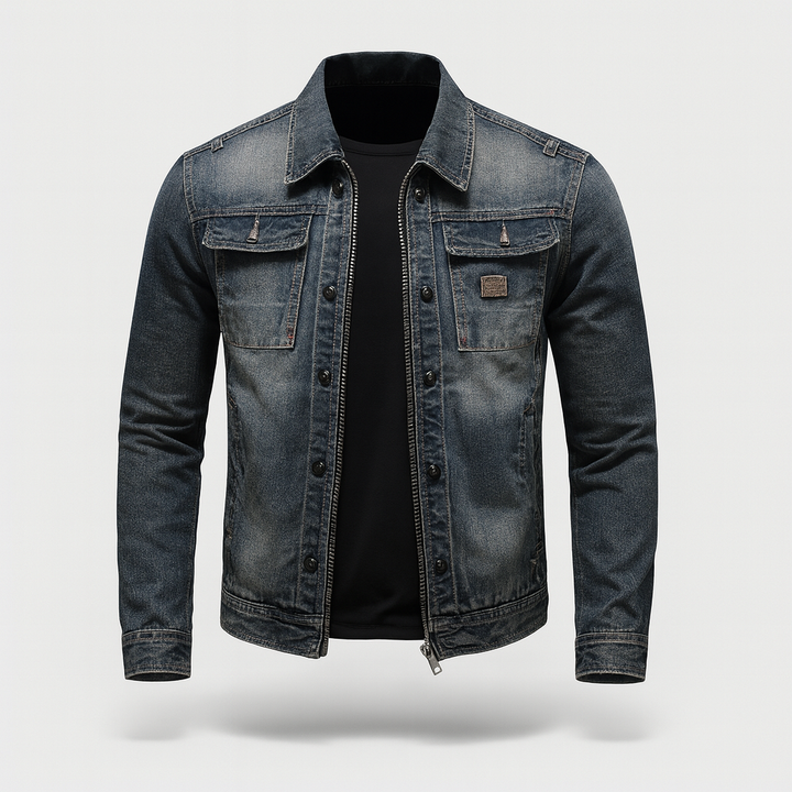 Veste en Jean Vintage Coupe Moderne et Style Urbain