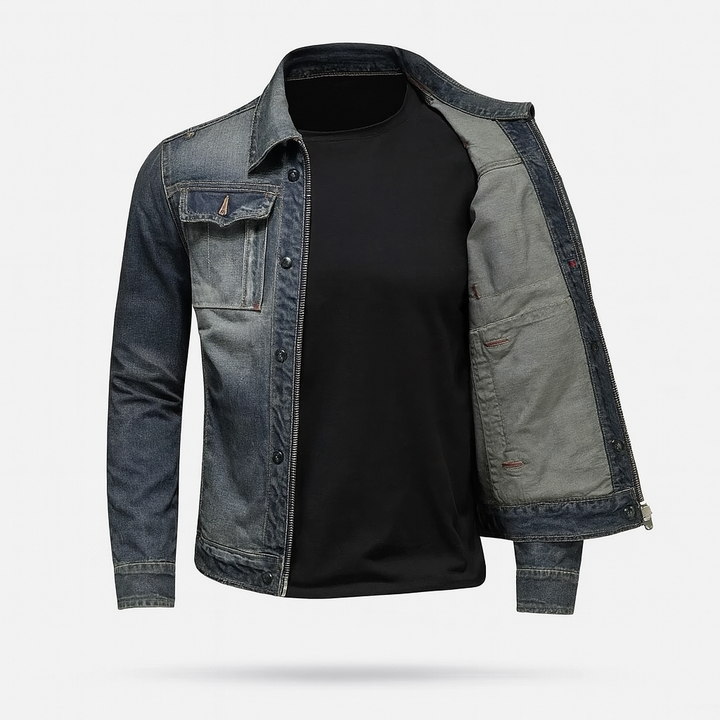 Veste en Jean Vintage Coupe Moderne et Style Urbain