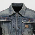 Veste en Jean Vintage Coupe Moderne et Style Urbain