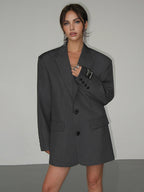 Blazer Oversize Femme à Coupe Tailleur