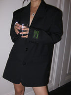 Blazer Long Croisé à Coupe Oversize