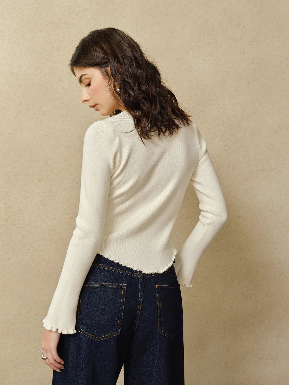 Cardigan Femme en Maille à Fleurs