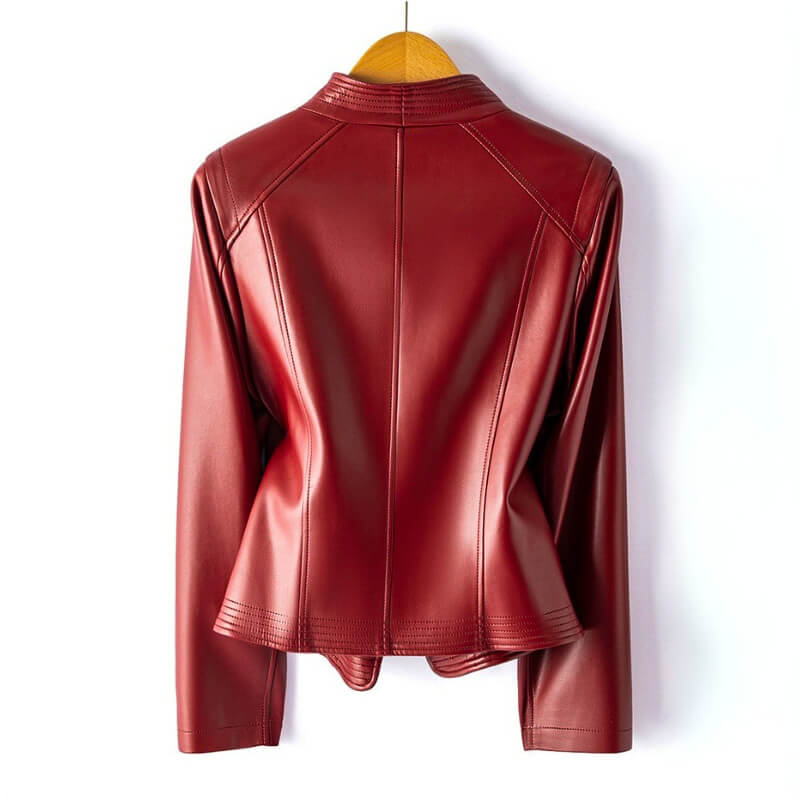 Veste Motard Effet Cuir à Fermeture Asymétrique