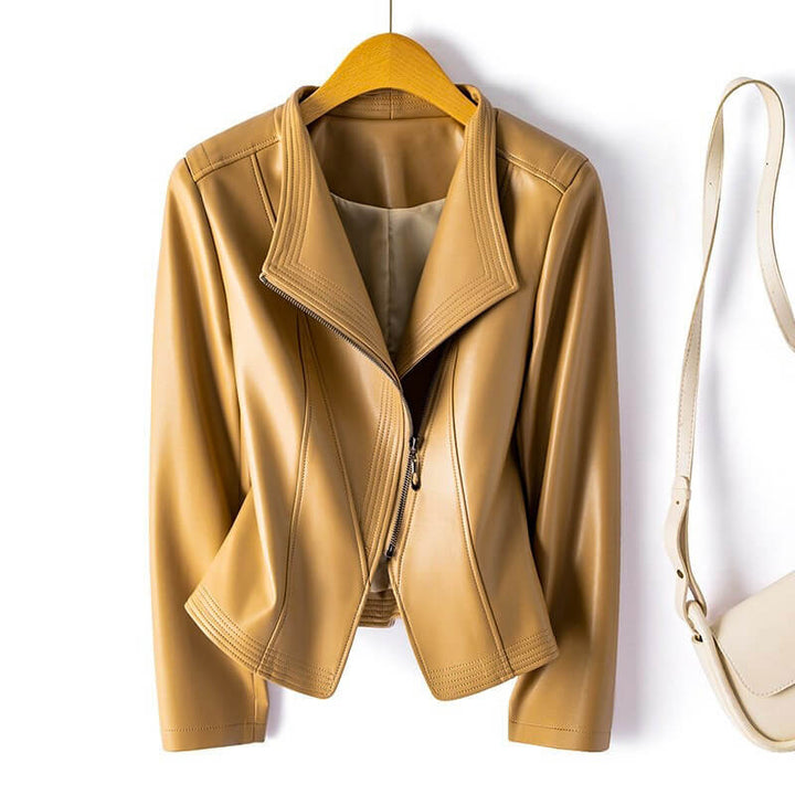 Veste Motard Effet Cuir à Fermeture Asymétrique