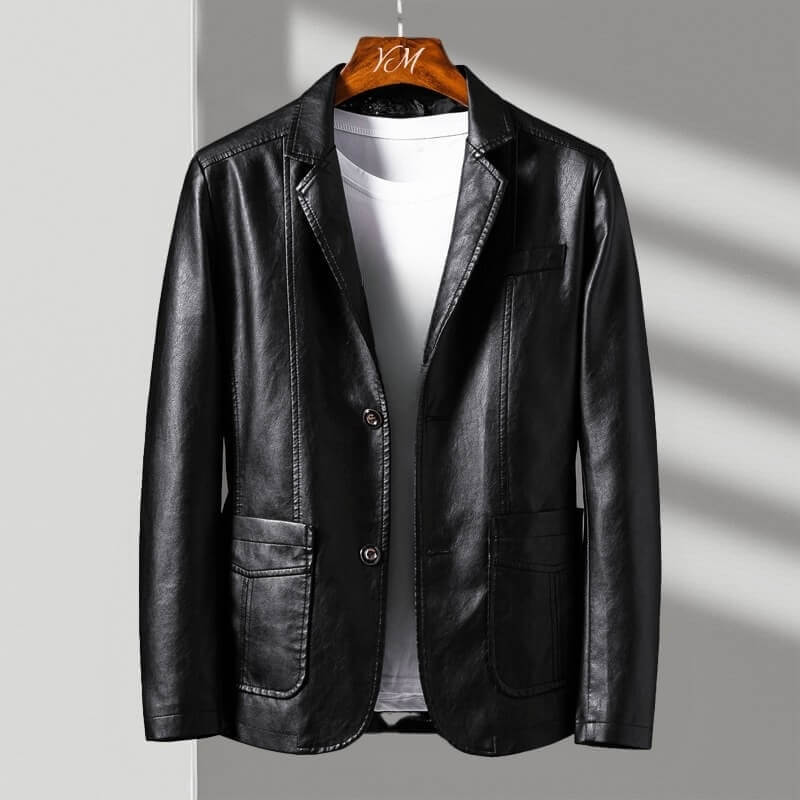 Blazer Homme Similicuir Élégance Moderne