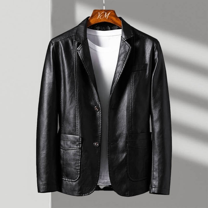 Blazer Homme Similicuir Élégance Moderne