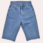 Short Bermuda en Jean Taille Haute Femme