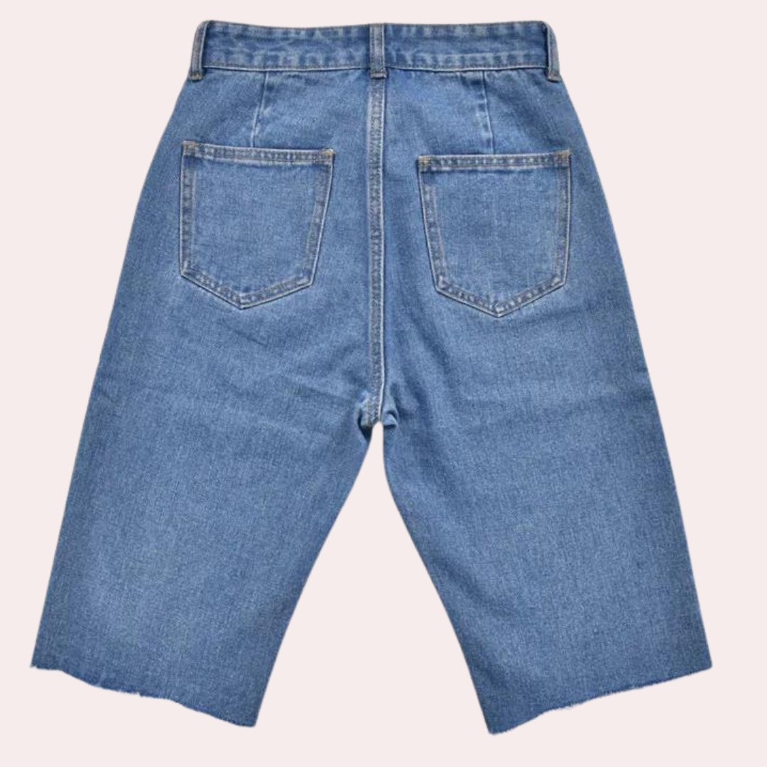 Short Bermuda en Jean Taille Haute Femme