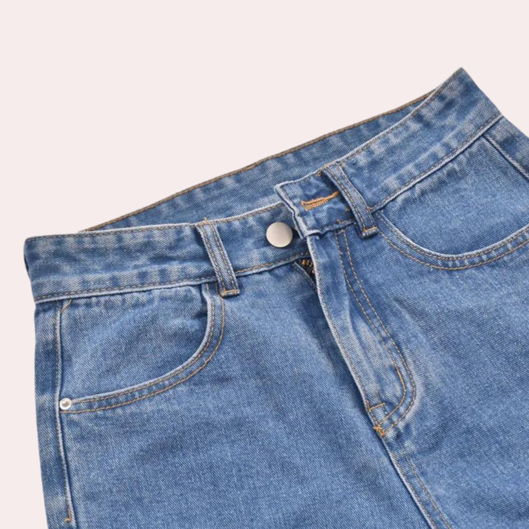 Short Bermuda en Jean Taille Haute Femme