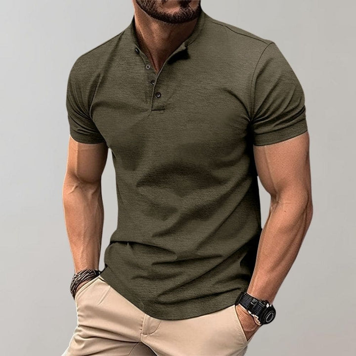 Polo Ajusté Col Zippé Élégant et Confort Moderne