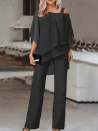 Ensemble Haut Asymétrique et Pantalon Large