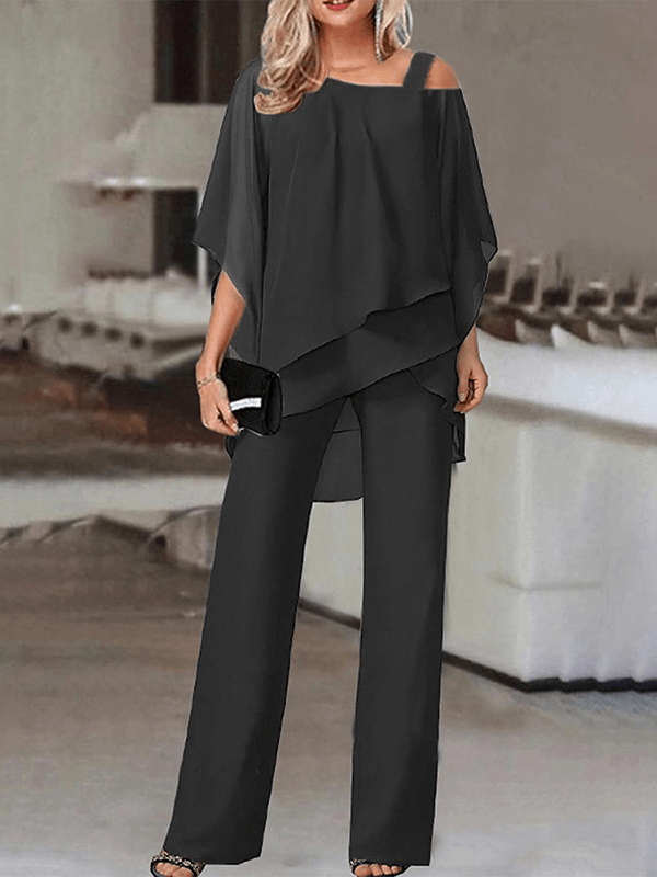 Ensemble Haut Asymétrique et Pantalon Large