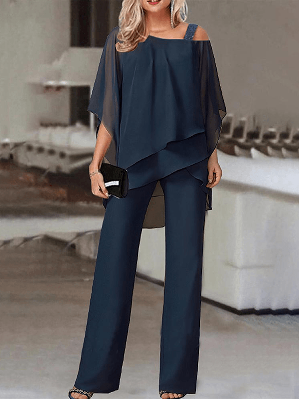 Ensemble Haut Asymétrique et Pantalon Large