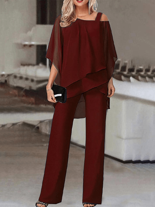 Ensemble Haut Asymétrique et Pantalon Large