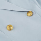 Robe Blazer Courte à Cape et Double Boutonnage