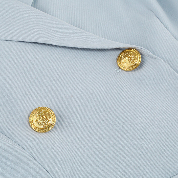 Robe Blazer Courte à Cape et Double Boutonnage