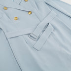Robe Blazer Courte à Cape et Double Boutonnage