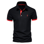 Polo Homme Contrasté à Col Boutonné