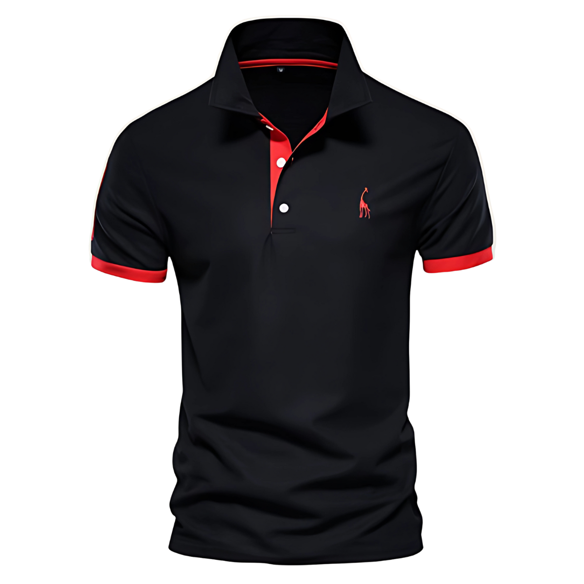 Polo Homme Contrasté à Col Boutonné