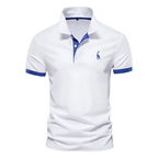Polo Homme Contrasté à Col Boutonné