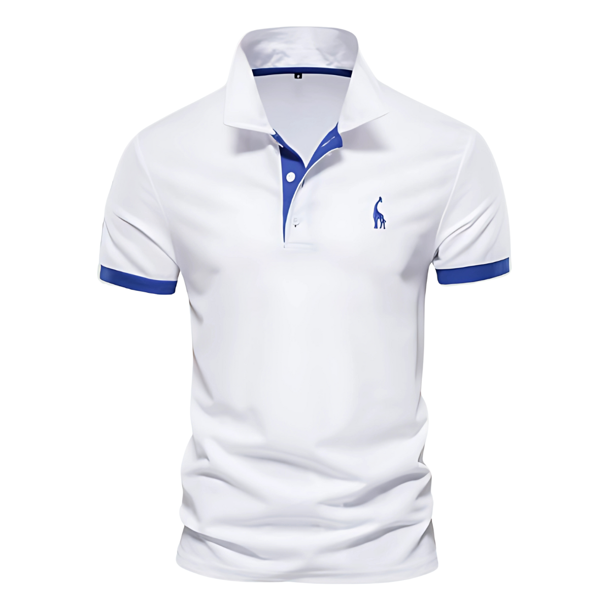 Polo Homme Contrasté à Col Boutonné