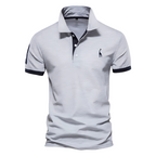 Polo Homme Contrasté à Col Boutonné