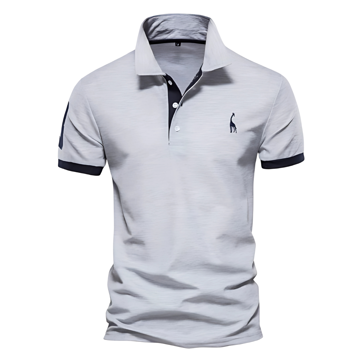 Polo Homme Contrasté à Col Boutonné