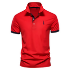 Polo Homme Contrasté à Col Boutonné