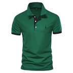 Polo Homme Contrasté à Col Boutonné