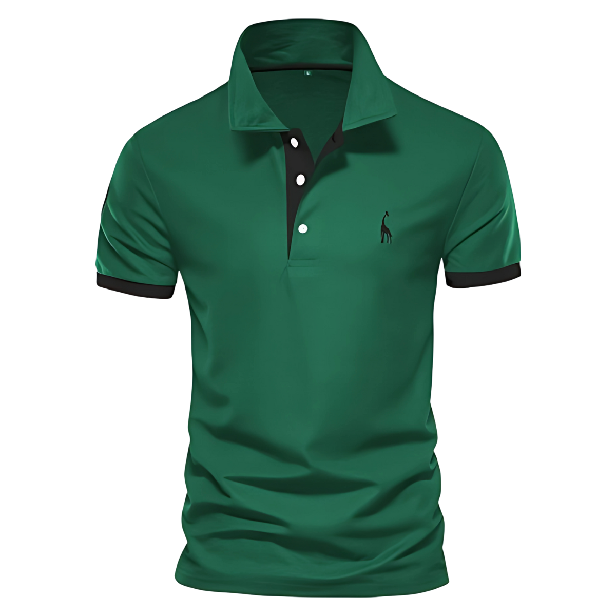 Polo Homme Contrasté à Col Boutonné