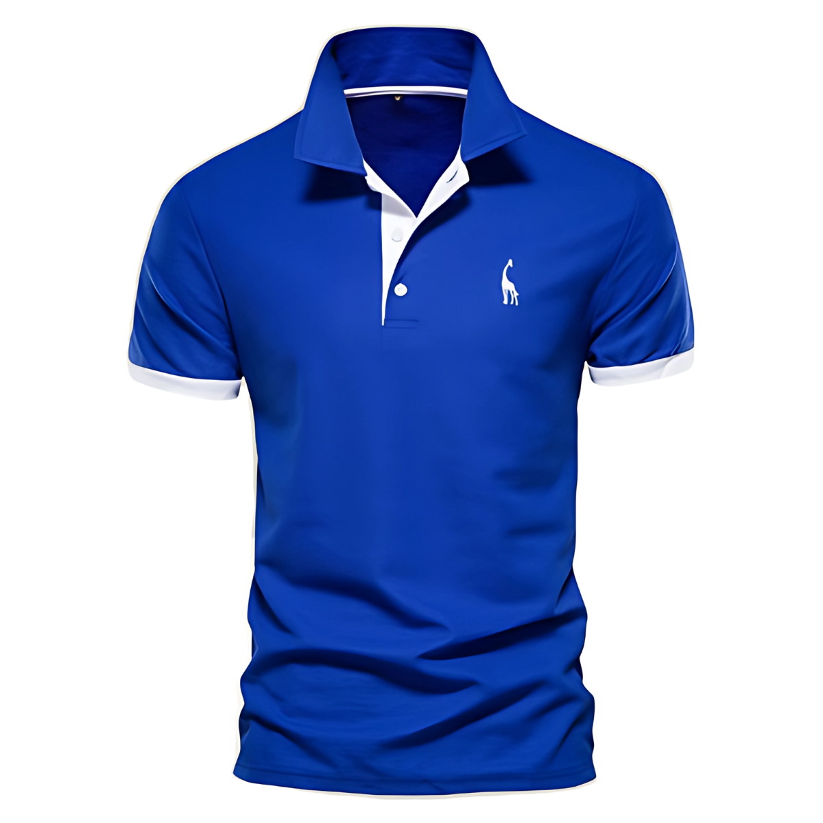 Polo Homme Contrasté à Col Boutonné