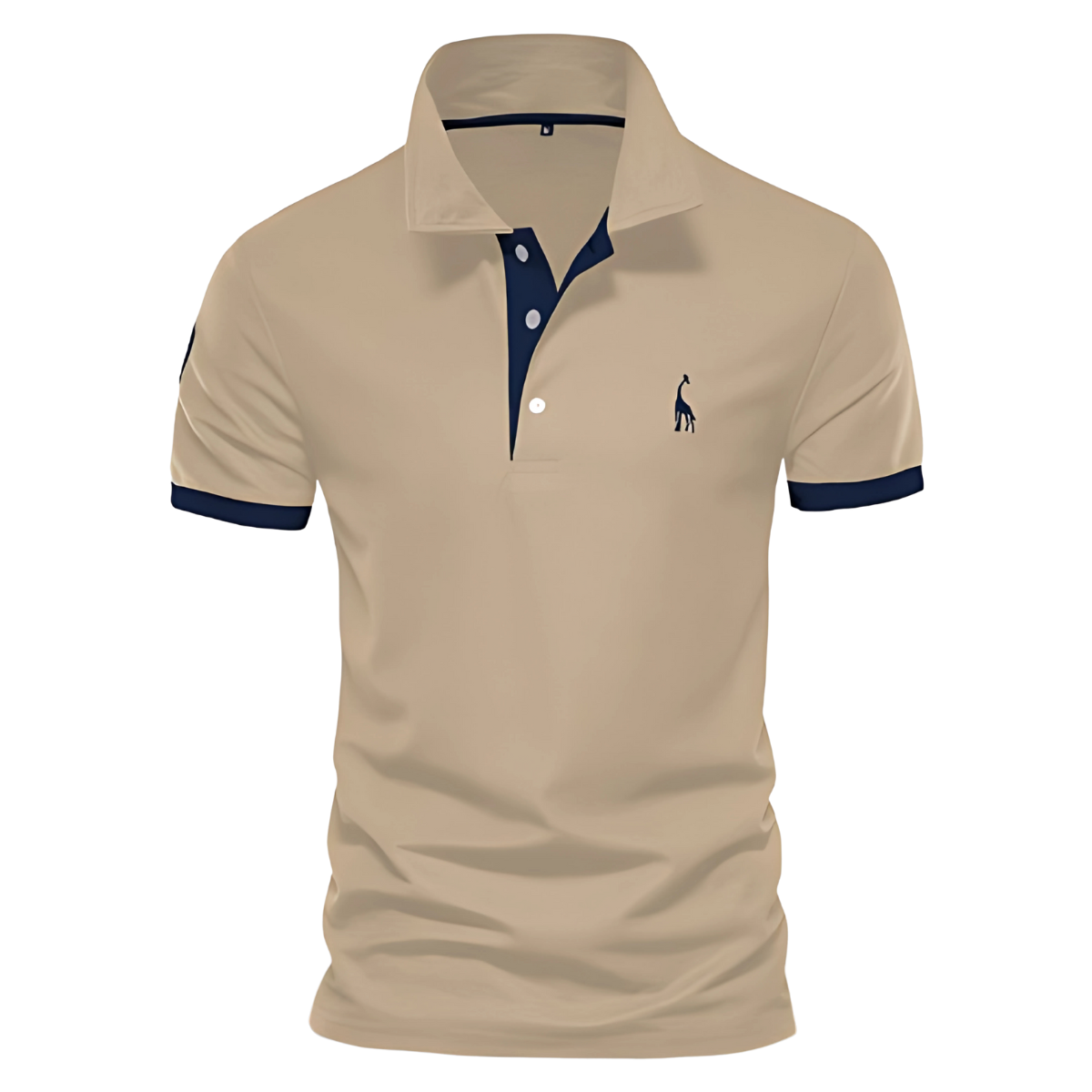 Polo Homme Contrasté à Col Boutonné