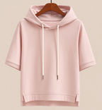 Sweat à Capuche Manches Courtes Femme