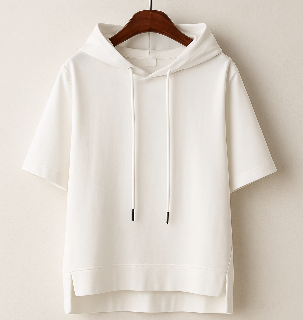 Sweat à Capuche Manches Courtes Femme