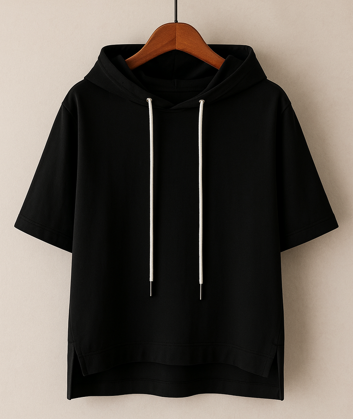 Sweat à Capuche Manches Courtes Femme