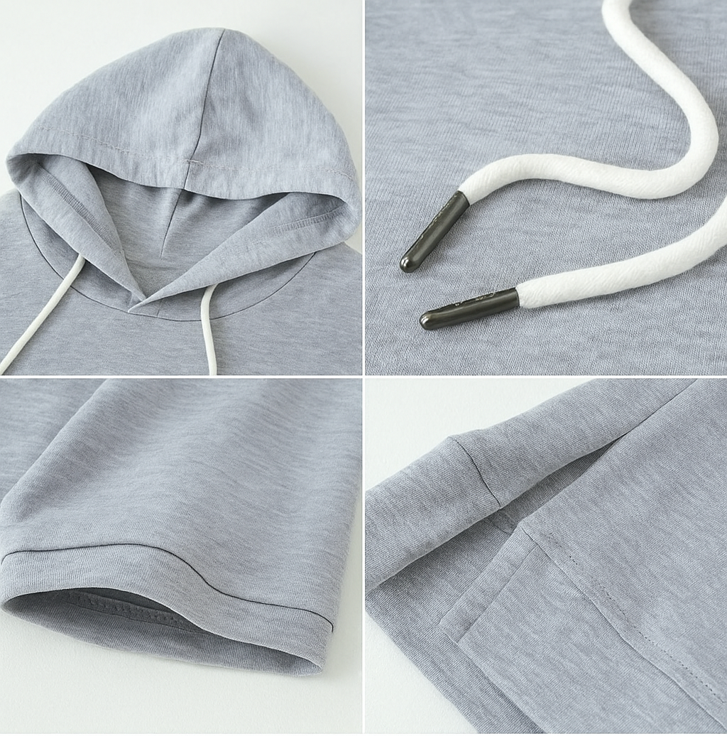 Sweat à Capuche Manches Courtes Femme