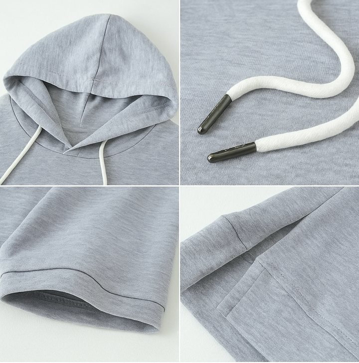 Sweat à Capuche Manches Courtes Femme