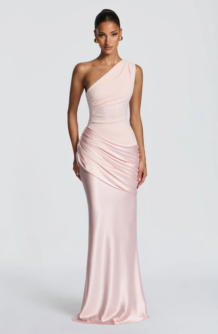 Robe Longue Asymétrique Drapée Femme