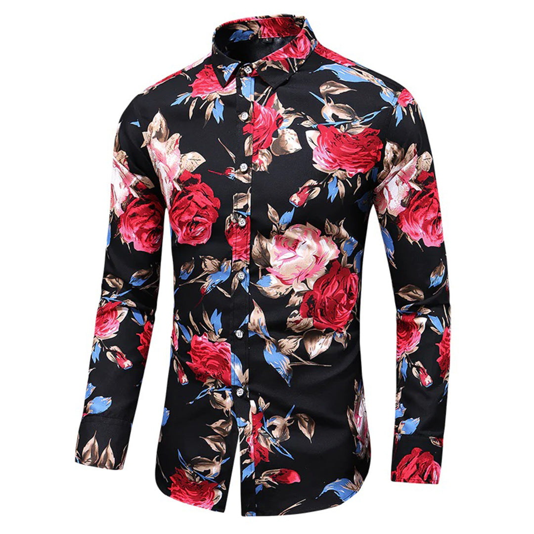 Chemise Florale Élégante Coupe Ajustée et Style Moderne