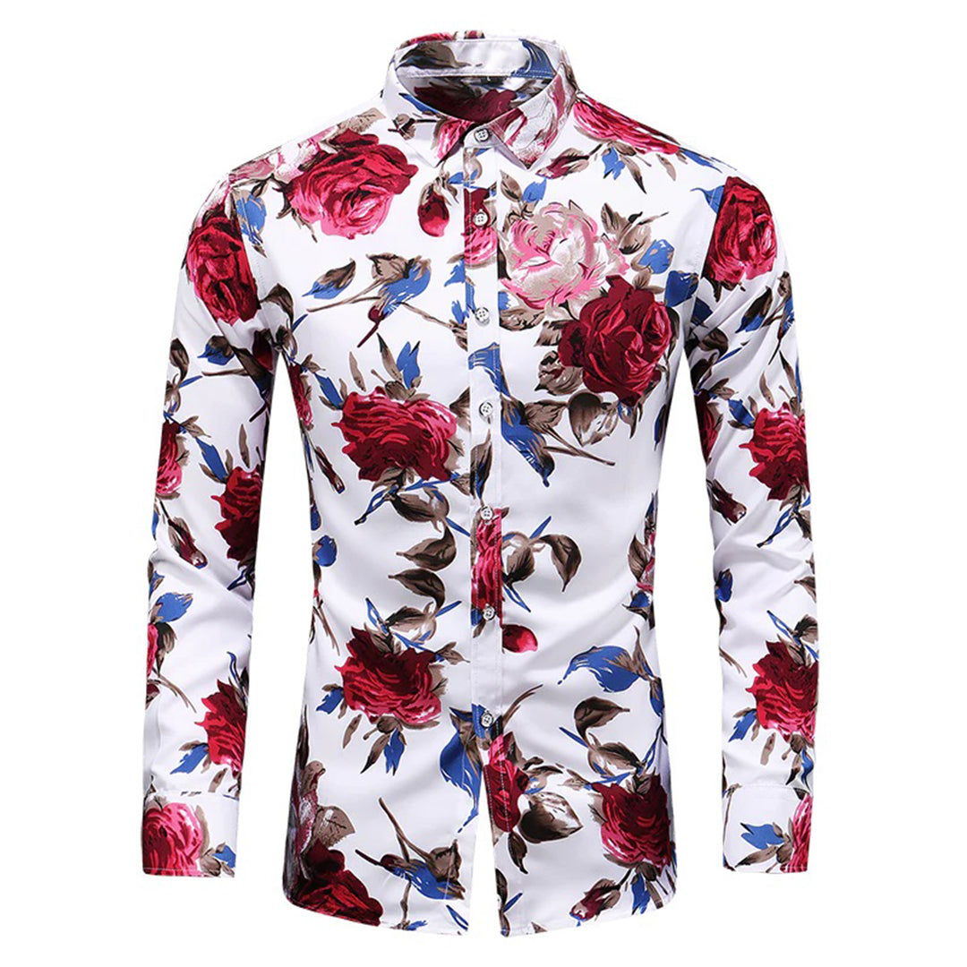 Chemise Florale Élégante Coupe Ajustée et Style Moderne