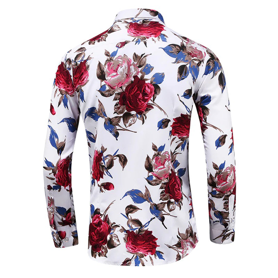 Chemise Florale Élégante Coupe Ajustée et Style Moderne