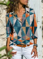 Blouse Femme Imprimé Géométrique Chic