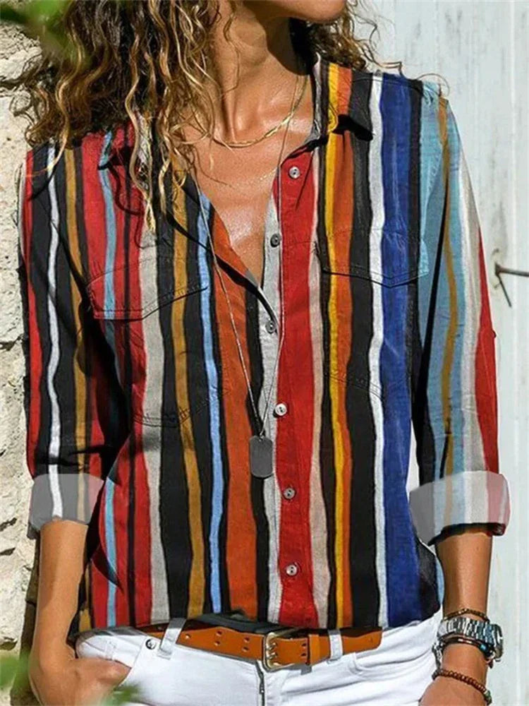 Blouse Femme Imprimé Géométrique Chic