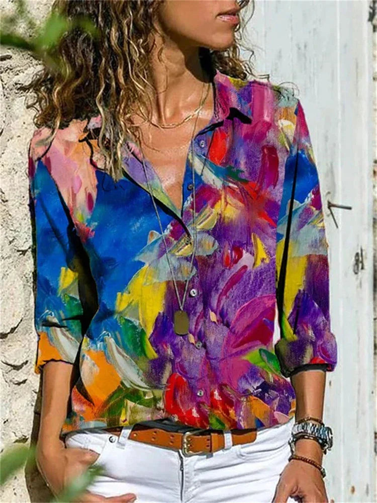 Blouse Femme Imprimé Géométrique Chic