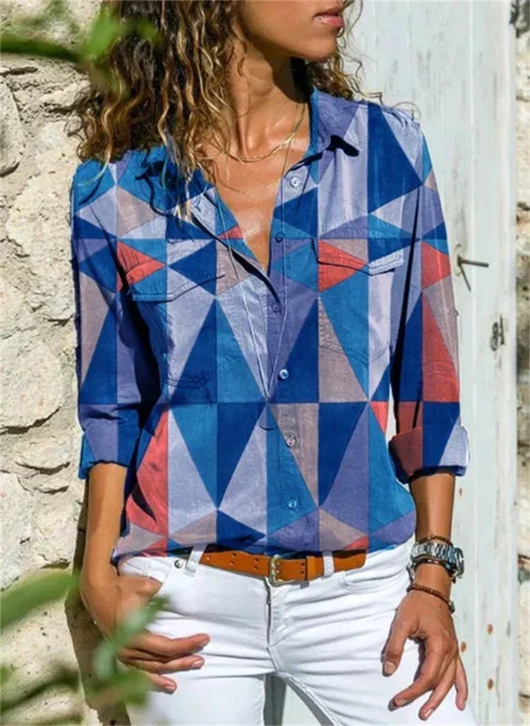 Blouse Femme Imprimé Géométrique Chic
