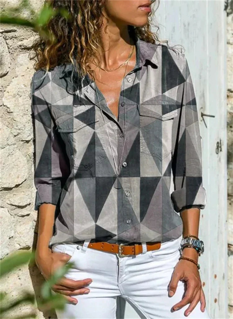 Blouse Femme Imprimé Géométrique Chic