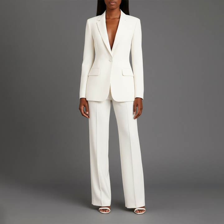 Ensemble Tailleur Blazer et Pantalon à Jambes Larges